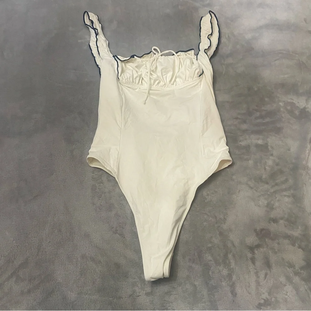 New! Frankie’s bikinis Fawn one piece swimsuit cream nwot 24666